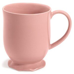Paris Hilton Heiress Stoneware Mug Set of 4, Scalloped Ruffle Base Pink